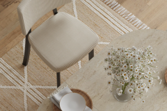 Vilinze Miray Metal Sandalye Afyon Traverten Mutfak Masası Takımı - 80x140 cm