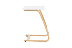 Vilinze Ergo Çok Amaçlı Ahşap Yatay C Sehpa 60x40 cm Naturel - Beyaz