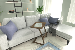 Ergo Çok Amaçlı Ahşap Yatay C Sehpa 60x40 cm Kestane - Kestane