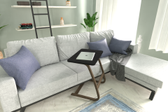 Ergo Çok Amaçlı Ahşap Yatay C Sehpa 60x40 cm Kestane - Siyah