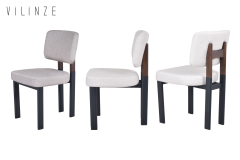 Vilinze Elvan Sandalye Afyon Mutfak Masası Takımı - 80x140 cm 6 Adet - Siyah
