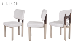 Vilinze Elvan Sandalye Afyon Mutfak Masası Takımı - 80x140 cm 4 Adet - Vizon