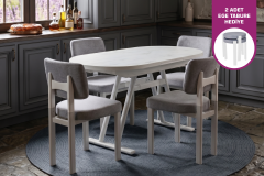 Vilinze Elvan Sandalye Afyon Mutfak Masası Takımı - 80x140 cm