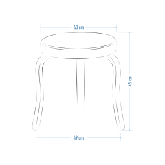 Vilinze Ege Naturel Ahşap Ayak İstiflenebilir Mutfak-Balkon Taburesi