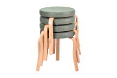 Vilinze Ege Naturel Ahşap Ayak İstiflenebilir Mutfak-Balkon Taburesi