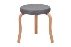 Ege Naturel Ahşap Ayak İstiflenebilir Mutfak-Balkon Taburesi 6 Adet - Gri