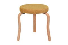 Vilinze Ege Naturel Ahşap Ayak İstiflenebilir Mutfak-Balkon Taburesi 2 Adet - Sarı