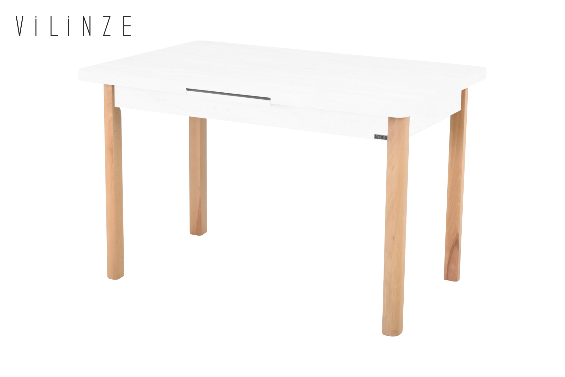 Vilinze Fırat Ahşap Yemek Masası - 80x120cm (80x150cm) Naturel - Beyaz