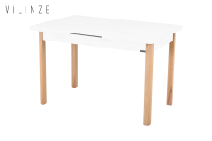 Vilinze Fırat Ahşap Yemek Masası - 80x120cm (80x150cm) Naturel - Beyaz
