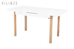 Vilinze Fırat Ahşap Yemek Masası - 80x120cm (80x150cm) Naturel - Beyaz