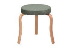 Vilinze Ege Naturel Ahşap Ayak İstiflenebilir Mutfak-Balkon Taburesi 6 Adet - Yeşil