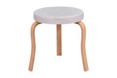 Vilinze Ege Naturel Ahşap Ayak İstiflenebilir Mutfak-Balkon Taburesi 4 Adet - Krem