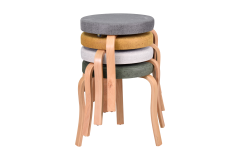 Vilinze Ege Naturel Ahşap Ayak İstiflenebilir Mutfak-Balkon Taburesi 4 Adet - Karışık 1