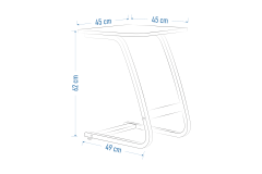 Vilinze Ergo Çok Amaçlı Ahşap C Sehpa 45x45 cm