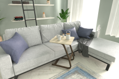 Vilinze Ergo Çok Amaçlı Ahşap C Sehpa 45x45 cm Kestane - Traverten