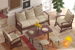 Vilinze Nora 311 ve Nora 70140 Orta Masalı Kırmızı Ahşap Ayak Bahçe Takımı