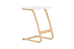 Vilinze Ergo Çok Amaçlı Ahşap C Sehpa 45x45 cm Naturel - Beyaz