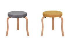 Vilinze Ege Naturel Ahşap Ayak İstiflenebilir Mutfak-Balkon Taburesi 4 Adet - Karışık 6