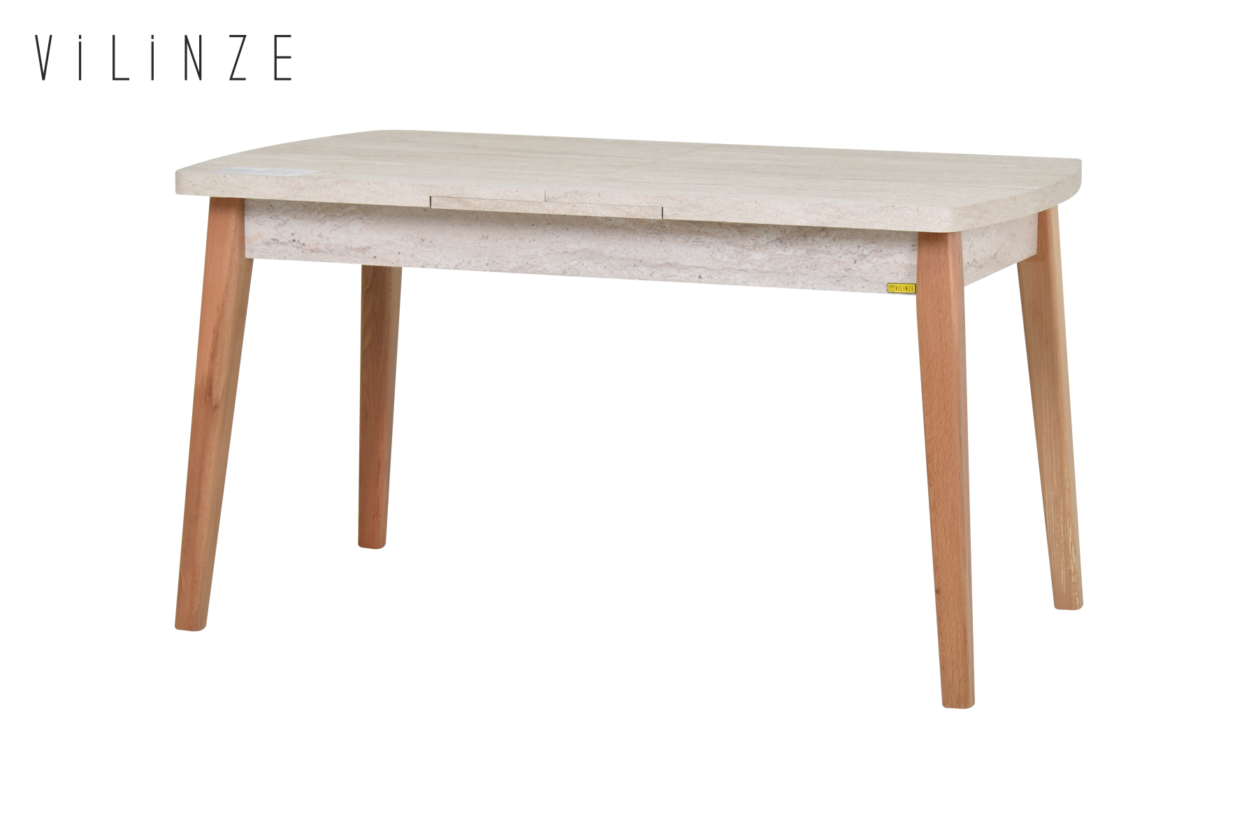 Vilinze Aras Ahşap Yemek Masası Traverten/Naturel
