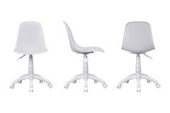 Vilinze Eames Çalışma Koltuğu Tekerlekli Ofis Sandalyesi Beyaz - Beyaz