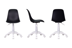 Vilinze Eames Çalışma Koltuğu Tekerlekli Ofis Sandalyesi Beyaz - Siyah