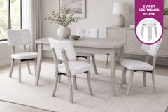 Vilinze Mir Ahşap Sandalye Aras Ahşap Mutfak Masası Takımı - 80x140 cm