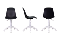Vilinze Eames Çalışma Koltuğu Tekerlekli Ofis Sandalyesi Beyaz - Siyah