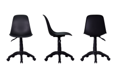 Vilinze Eames Çalışma Koltuğu Tekerlekli Ofis Sandalyesi Siyah - Siyah