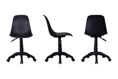 Vilinze Eames Çalışma Koltuğu Tekerlekli Ofis Sandalyesi Siyah - Siyah