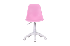 Vilinze Eames Çalışma Koltuğu Tekerlekli Ofis Sandalyesi Beyaz - Pembe