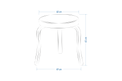 Vilinze Ege Teddy Naturel Ahşap Ayak İstiflenebilir Mutfak-Balkon Taburesi Antrasit - 6 Adet