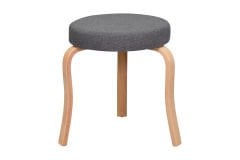 Vilinze Ege Teddy Naturel Ahşap Ayak İstiflenebilir Mutfak-Balkon Taburesi Antrasit - 6 Adet