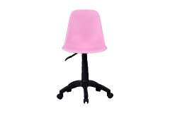 Vilinze Eames Çalışma Koltuğu Tekerlekli Ofis Sandalyesi Siyah - Pembe