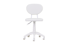 Vilinze Deniz Çalışma Koltuğu Tekerlekli Ofis Sandalyesi Beyaz - Deri Beyaz