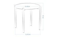 Vilinze Nil Siyah Metal Ayak İstiflenebilir Mutfak-Balkon Taburesi