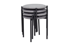 Nil Siyah Metal Ayak İstiflenebilir Mutfak-Balkon Taburesi