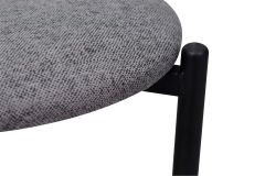 Vilinze Nil Siyah Metal Ayak İstiflenebilir Mutfak-Balkon Taburesi Gri - 2 Adet