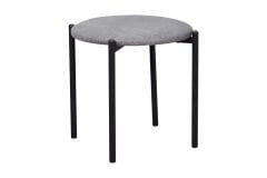 Vilinze Nil Siyah Metal Ayak İstiflenebilir Mutfak-Balkon Taburesi Gri - 4 Adet