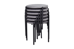 Nil Siyah Metal Ayak İstiflenebilir Mutfak-Balkon Taburesi Gri - 6 Adet