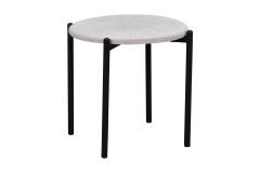 Nil Siyah Metal Ayak İstiflenebilir Mutfak-Balkon Taburesi Krem - 4 Adet