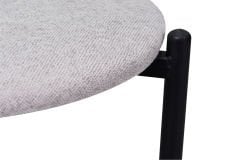 Vilinze Nil Siyah Metal Ayak İstiflenebilir Mutfak-Balkon Taburesi Krem - 6 Adet