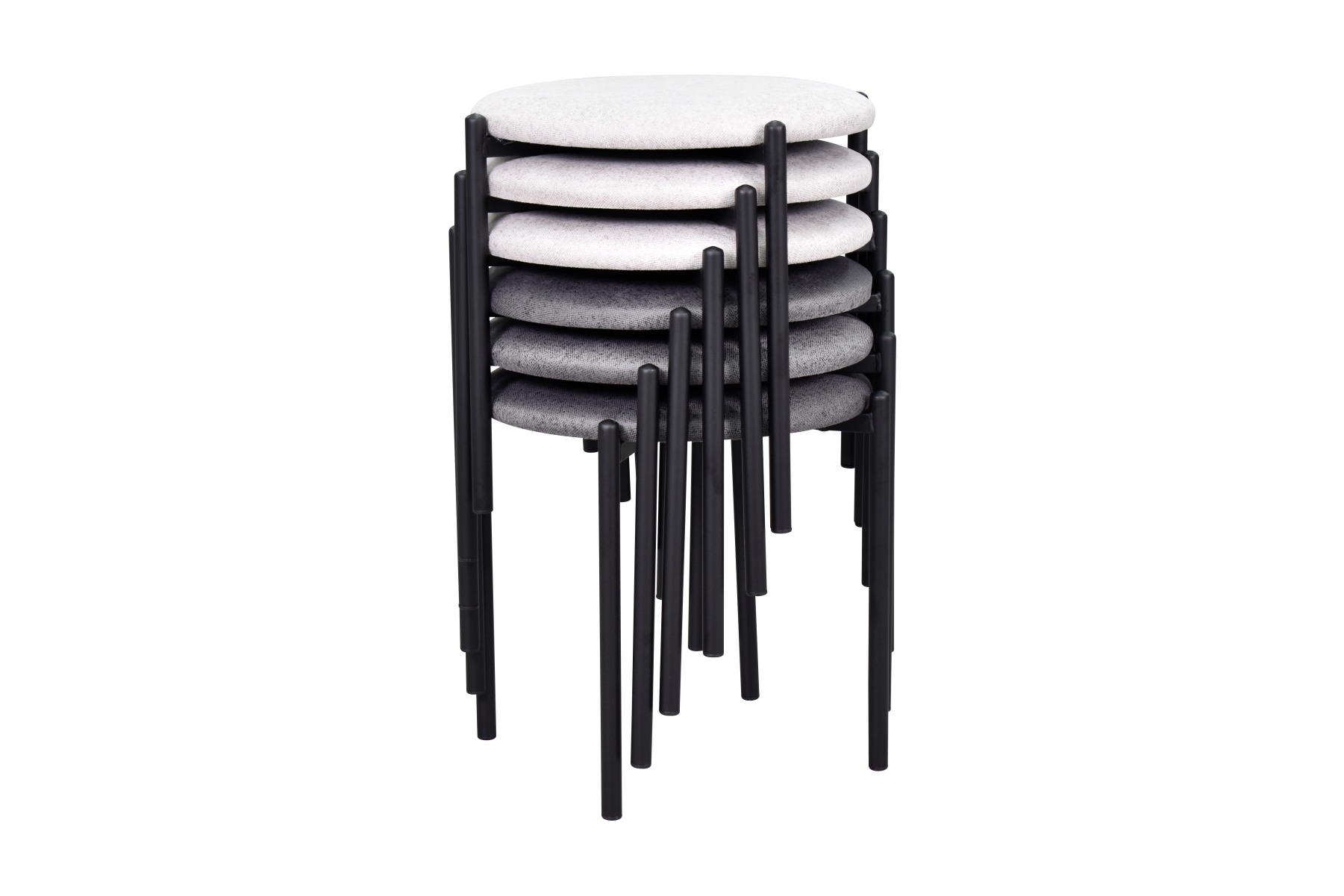 Vilinze Nil Siyah Metal Ayak İstiflenebilir Mutfak-Balkon Taburesi 6 Adet - Karışık 1