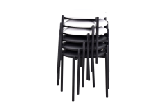 Nil Siyah Metal Ayak Deri İstiflenebilir Mutfak-Balkon Taburesi 6 Adet - Karışık 1