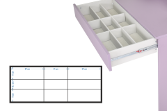 Urla Tek Çekmece Bölmeli Organizer Kozmetik Aynalı Mini Makyaj Masası