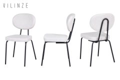 Vilinze Damla Sandalye Tatvan Siyah Ayak Mutfak Masası Takımı - 70x120 cm Naturel