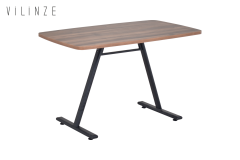 Vilinze Damla Sandalye Tatvan Siyah Ayak Mutfak Masası Takımı - 70x120 cm Ceviz
