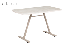 Vilinze Damla Sandalye Tatvan Vizon Ayak Mutfak Masası Takımı - 70x120 cm Traverten
