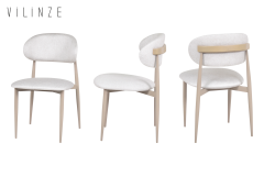 Vilinze Venüs Sandalye Truva Vizon Ayak Mutfak Masası Takımı - 90x180 cm