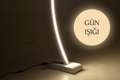 Vilinze Jedi Beyaz Ahşap LED Dekoratif Ayaklı Lambader