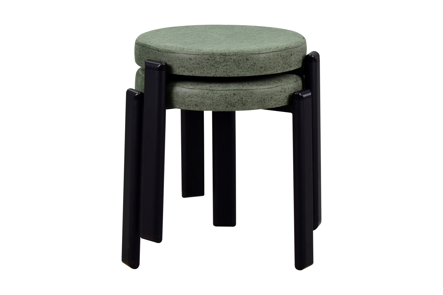 Vilinze Teras Siyah Metal Ayak İstiflenebilir Mutfak-Balkon Taburesi Yeşil - 2 Adet